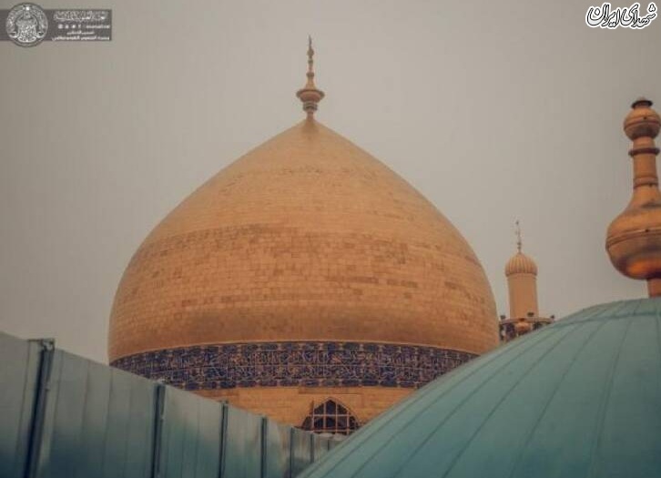 عکس/ حرم حضرت علی(ع) در یک روز مه‌آلود