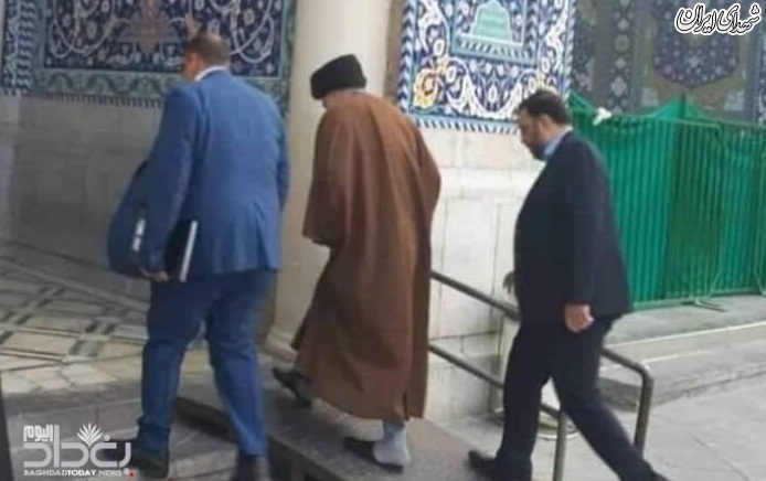 مقتدی صدر پای درس آیت الله سبحانی +عکس