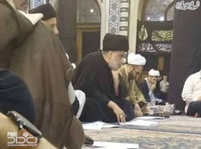 مقتدی صدر پای درس آیت الله سبحانی +عکس
