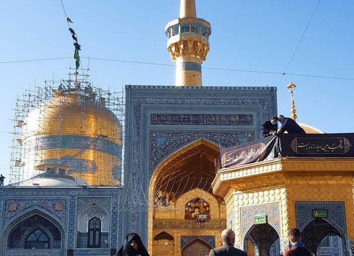 عکس/ سیاه پوش شدن حرم مطهر رضوی