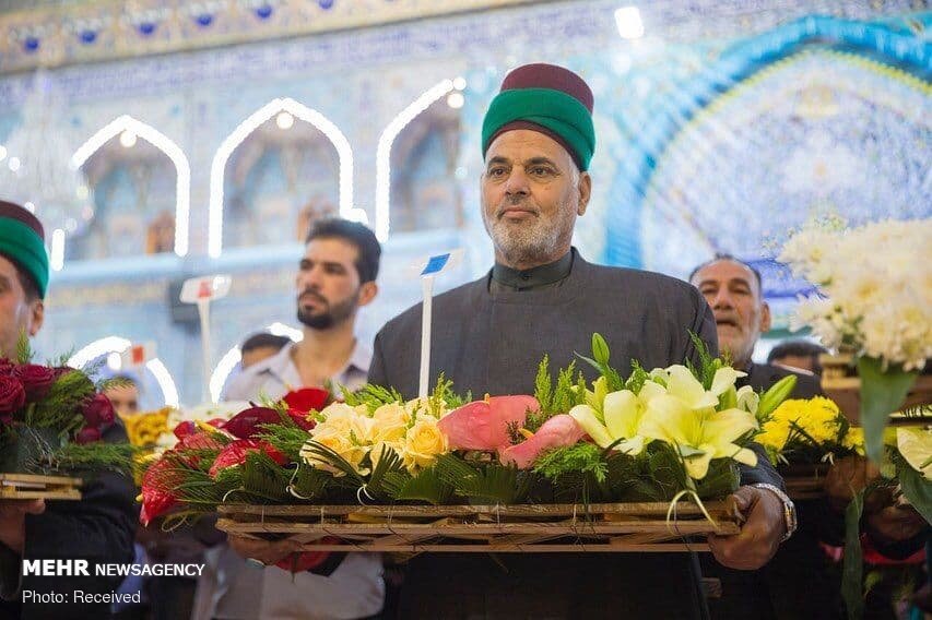 گل‌آرایی حرم حضرت اباعبدالله(ع)و حضرت عباس(ع)