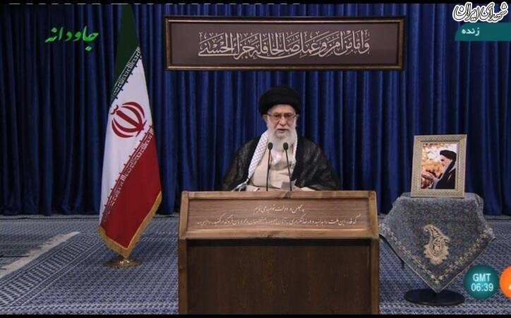 عکس/ نوشته بر روی تریبون سخنرانی امروز رهبرانقلاب