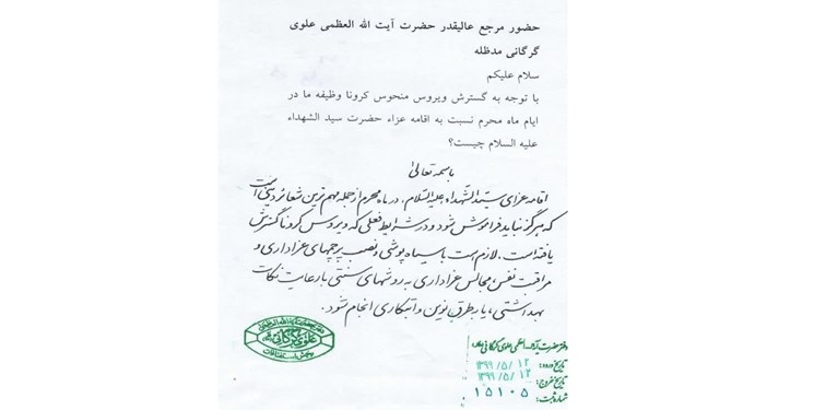 نظر آیت الله علوی گرگانی درباره عزاداری در ماه محرم نظر آیت الله علوی گرگانی درباره عزاداری در ماه محرم