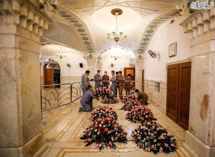 عکس/ گل آرایی ضریح مبارک امام علی (ع)