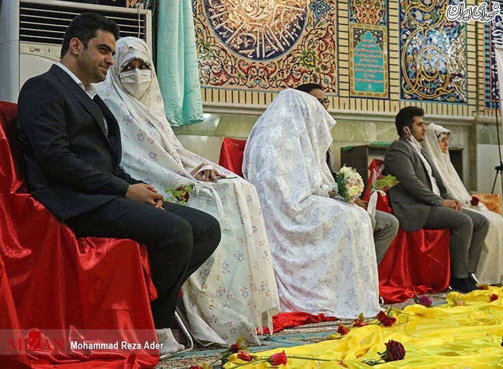 عکس/ سنت ازدواج آسان با رعایت پروتکل بهداشتی