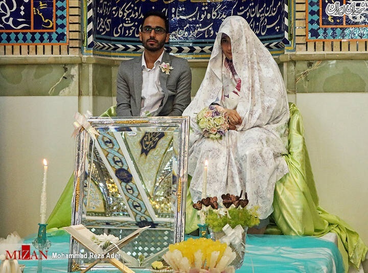 عکس/ سنت ازدواج آسان با رعایت پروتکل بهداشتی