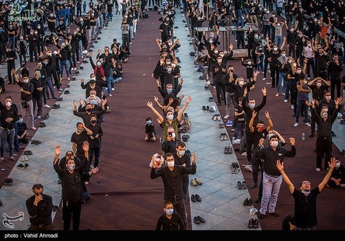 مراسم خیمه سوزان عصر عاشورا در میدان امام حسین (ع)