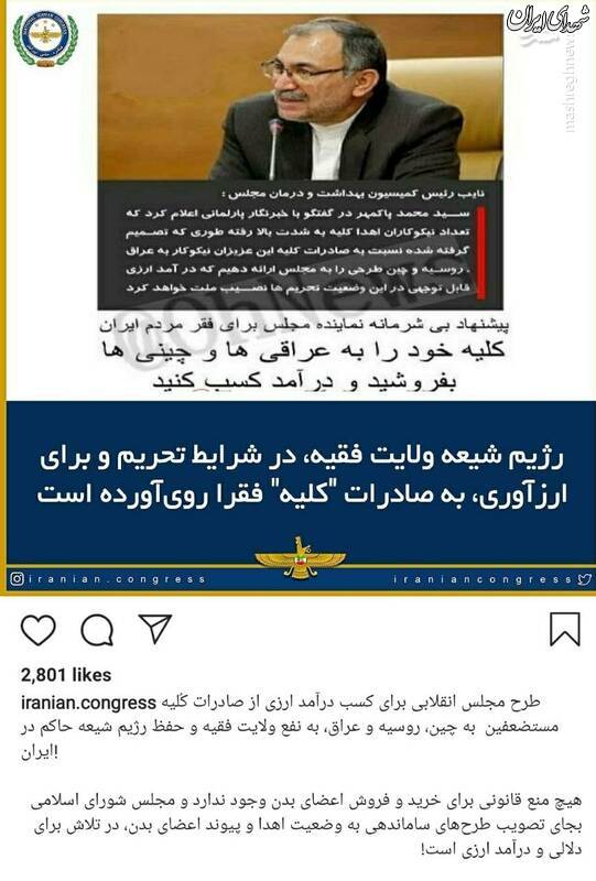 آیا شایعه طرح مجلس برای صادرات کلیه صحت دارد؟ آیا شایعه طرح مجلس برای صادرات کلیه صحت دارد؟