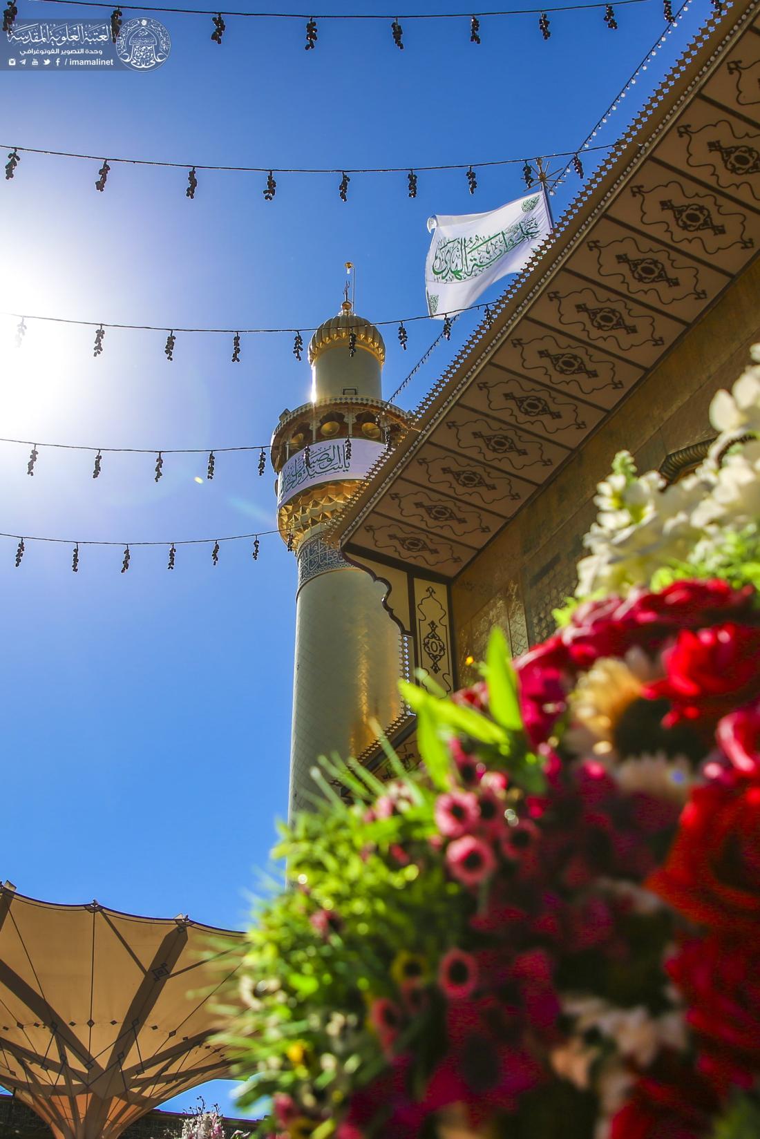 گل‌آرایی حرم علوی در سالروز ولادت امام جواد(ع)
