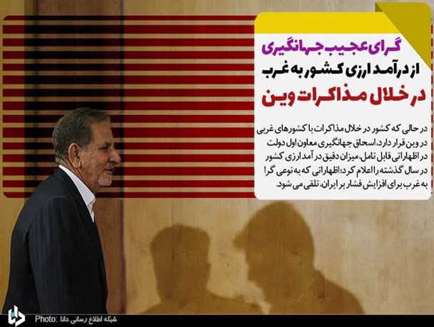 گرای عجیب جهانگیری از درآمد ارزی کشور به غرب در خلال مذاکرات وین گرای عجیب جهانگیری از درآمد ارزی کشور به غرب در خلال مذاکرات وین