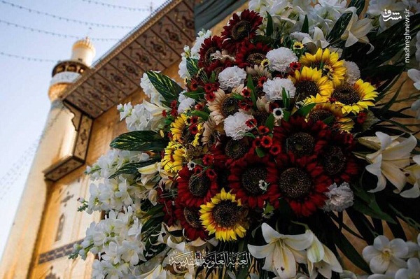 گل‌آرایی حرم امیرالمومنین علی(ع)