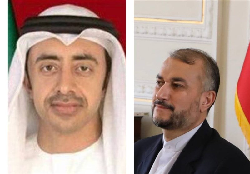 تماس تلفنی وزیر خارجه امارات با امیرعبداللهیان تماس تلفنی وزیر خارجه امارات با امیرعبداللهیان