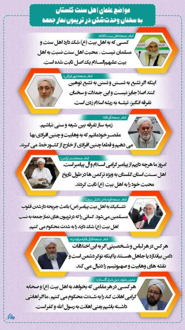 مواضع علمای اهل سنت به سخنان وحدت شکن در نماز جمعه