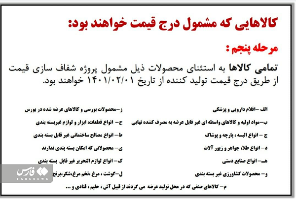 13گروه کالایی مشمول درج قیمت نمیشود+ فهرست کالاها 13گروه کالایی مشمول درج قیمت نمیشود+ فهرست کالاها