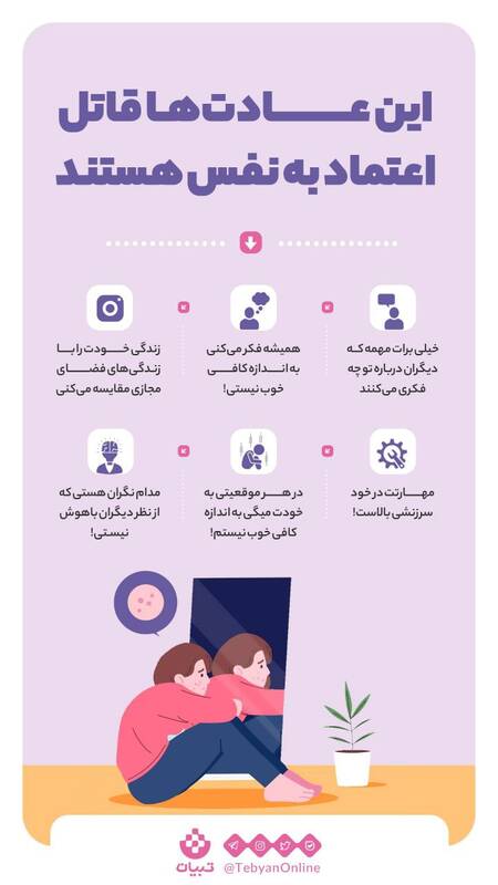 اینفوگرافیک/ این عادت‌ها قاتل اعتماد به نفس هستند