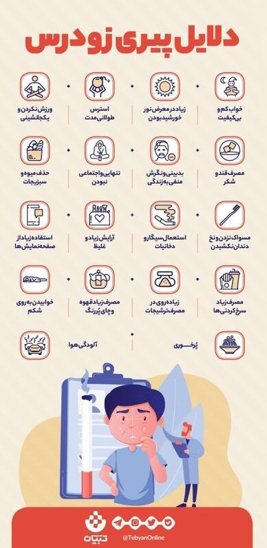 اینفوگرافیک/ دلایل پیری زودرس