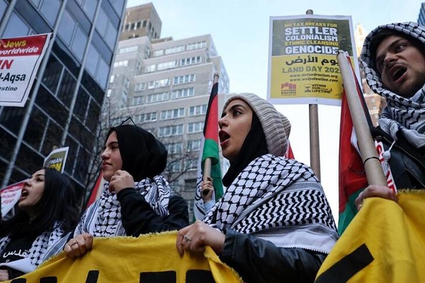 راهپیمایی حمایت از فلسطین در آمریکا