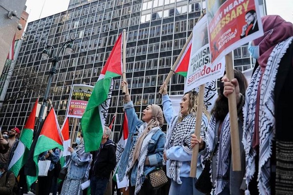 راهپیمایی حمایت از فلسطین در آمریکا