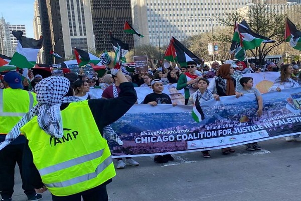 راهپیمایی حمایت از فلسطین در آمریکا
