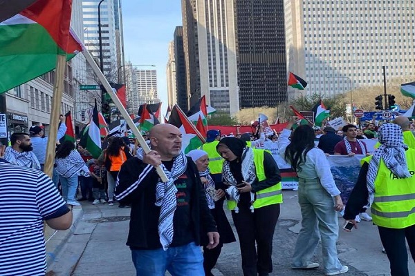راهپیمایی حمایت از فلسطین در آمریکا