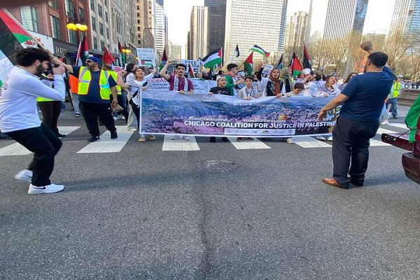 راهپیمایی حمایت از فلسطین در آمریکا