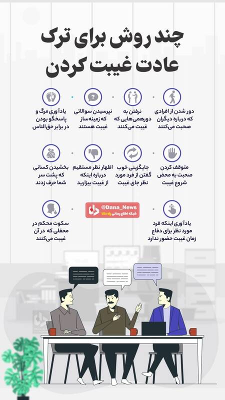 اینفوگرافیک/ چند روش برای ترک عادت غیبت کردن