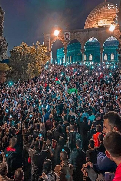 عکس/ حضور گسترده فلسطینی‌ها در مسجدالاقصی