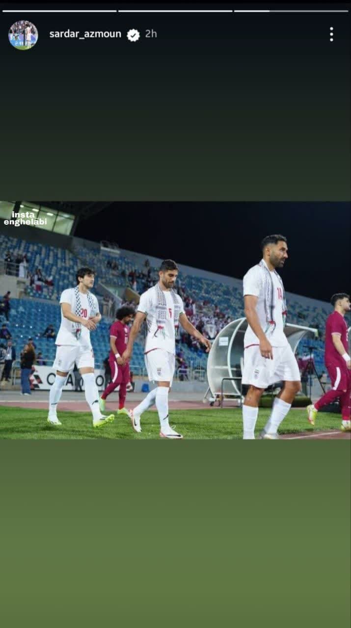 سردار آزمون با چفیه فلسطینی +عکس