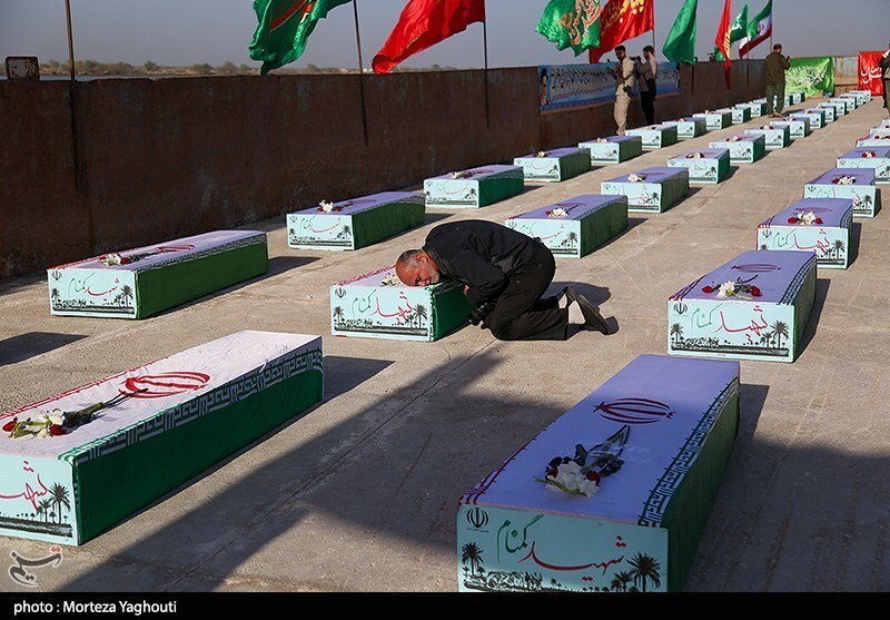 بازگشت پیکر 85 شهید دوران دفاع مقدس از مرزآبی اروند به کشور