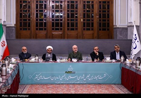 نشست صمیمانه رئیس مجلس با مدیران رسانه‌های کشور